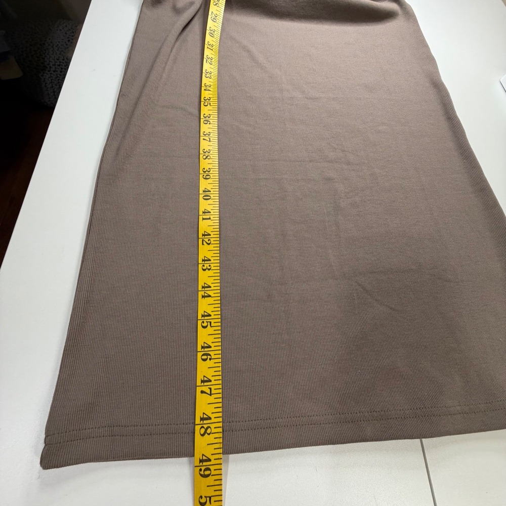 Nike Chill Knit Mini Rib Tank Maxi Dress Women Large Brown Tight Fit HJ0710-233 - Picture 10 of 11